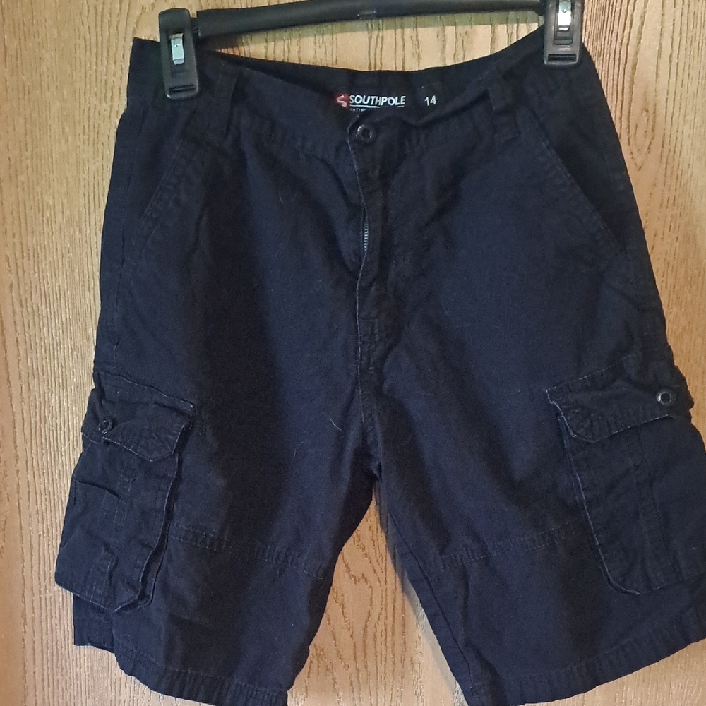 South Pole Boys Black Cargo Shorts